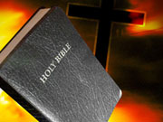 Bible was burned by arsonists.
