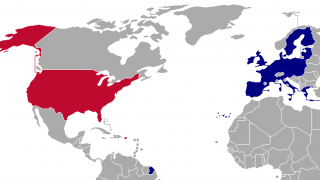 United States European Union map US