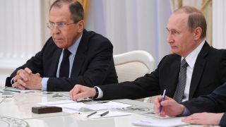 Vladimir Putin with Sergey Lavrov 2016 03 23