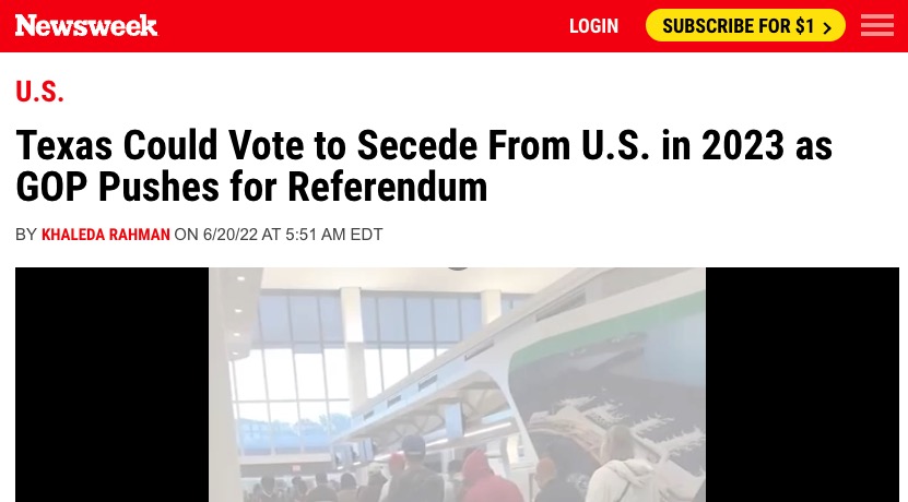 Texas Could Vote to Secede From U.S. in 2023 as GOP Pushes for Referendum 6 Screen Shot 2022 06 20 at 10.39.01 PM