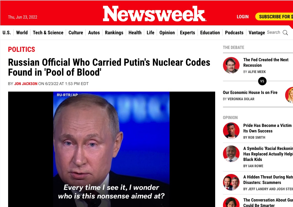 Russian Official Who Carried Putin's Nuclear Codes Found in 'Pool of Blood' 2 Screen Shot 2022 06 23 at 2.47.48 PM
