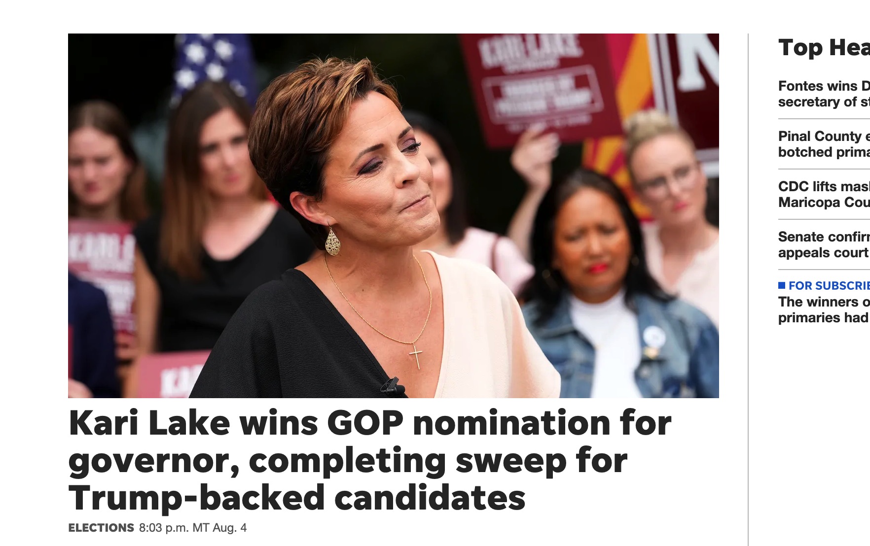 Kari Lake wins GOP nomination for governor, completing sweep for Trump-backed candidates 2 Screen Shot 2022 08 04 at 10.48.42 PM