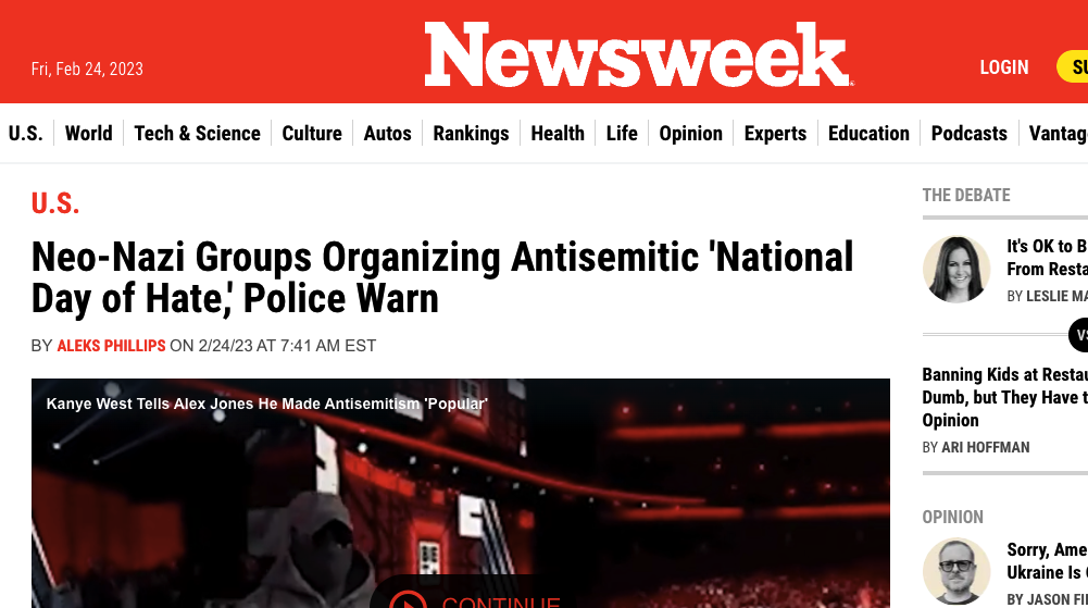 Neo-Nazi Groups Organizing Antisemitic 'National Day of Hate,' Police Warn 3 Screenshot 2023 02 24 at 10.23.16 AM