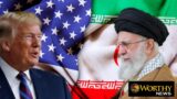 trump ayatollah iran us flags