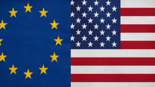 Trump’s Tariff Threat Sparks EU Alarm as $2 Trillion Trade Relationship Hangs in the Balance 1 us eu flags