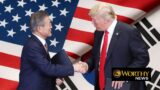 trump south korea president flag us south korea